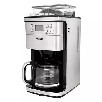 Кофеварка капельная Kitfort КТ-705 черная/серебро