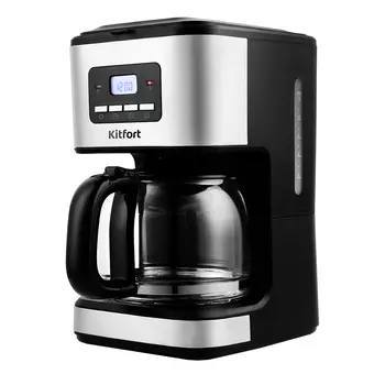 Кофеварка капельная Kitfort КТ-719 черная/серебро