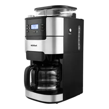 Кофеварка капельная Kitfort КТ-720 черная/серебро