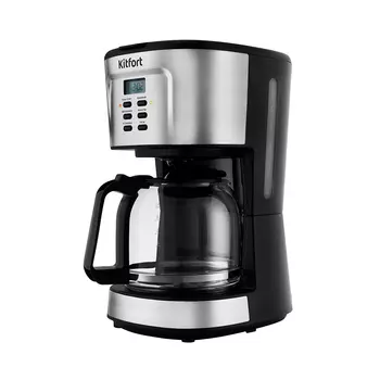 Кофеварка капельная Kitfort КТ-727 черная/серебро