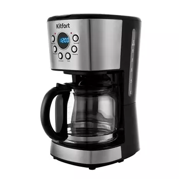 Кофеварка капельная Kitfort КТ-728 черная/серебро