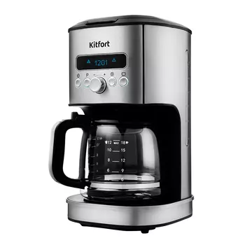 Кофеварка капельная Kitfort КТ-767 черная/серебро