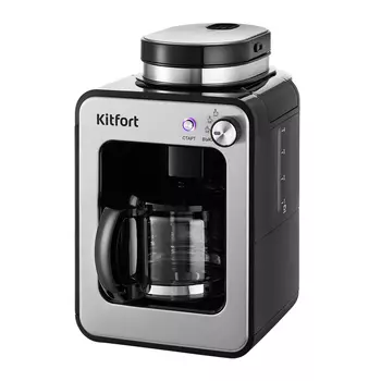 Кофеварка капельная Kitfort КТ-777 черная/серебро