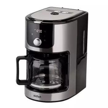 Кофеварка капельная Kitfort КТ-782 черная/серебро