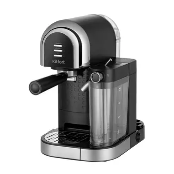 Кофеварка рожковая Kitfort КТ-7112 черная/серебро
