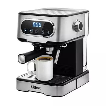 Кофеварка рожковая Kitfort КТ-765 черная/серебро