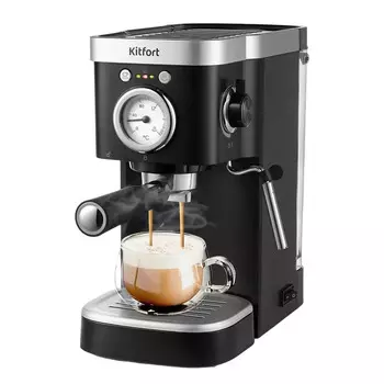 Кофеварка рожковая Kitfort КТ-788 черная/серебро