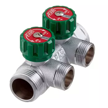 Коллектор Far 1 ВР(г) х 2 выхода 3/4 НР(ш) х 1 НР(ш) регулируемый (FK 3821 134 TP)