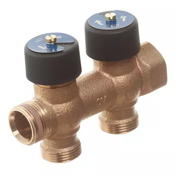 Коллектор Oventrop (4200552) 3/4 ВР(г) х 2 выхода 3/4 НР(ш) ЕК х 3/4 НР(ш) регулируeмый