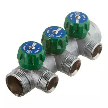 Коллектор Stout 1 ВР(г) х 3 выхода 3/4(ЕК) х 1 НР(ш) регулирующий (SMB-6850-013403)