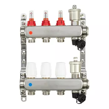 Коллекторная группа с расходомерами Ondo 1 ВР(г) х 3 выхода 3/4 НР(ш) ЕК х 1 ВР(г)