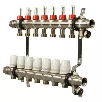 Коллекторная группа с расходомерами Terma 1 ВР(г) х 7 выходов 3/4 НР(ш) ЕК х 1 ВР(г)