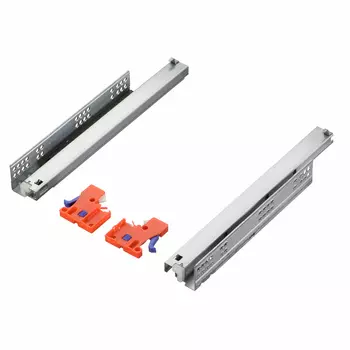 Комплект направляющих скрытого монтажа Lemax с регулировочной планкой металлический хром 450х53х50 мм (2 шт.) (NS-PK-001-450)