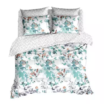 Комплект постельного белья 1,5-спальный бязь Melissa Ista мятно-серый с простыней 150х215 см