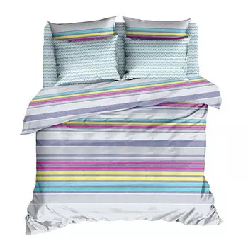 Комплект постельного белья 1,5-спальный полисатин Capriccio Ария мятно-розовый с простыней 150х215 см