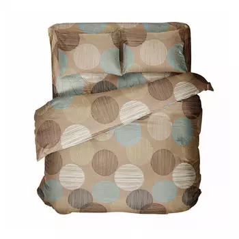 Комплект постельного белья Евро бязь Самойловский текстиль Капучино мультиколор с простыней 220х240 см