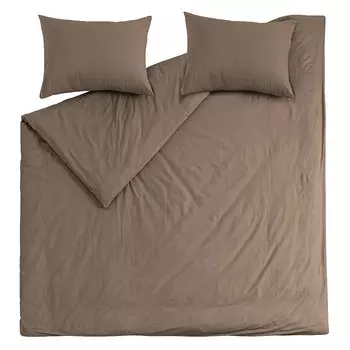 Комплект постельного белья Евро перкаль Василиса Idea коричневый без простыни