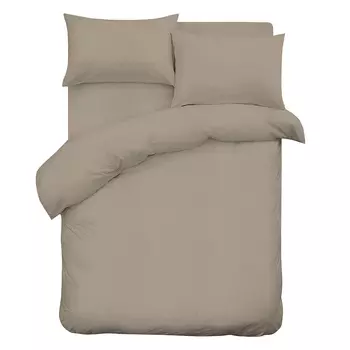 Комплект постельного белья Евро сатин Lorikeet Solo латте с простыней на резинке 180х200х30 см