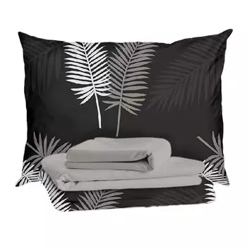 Комплект постельного белья Евро тенсель Mona Liza Liona серый с простыней 240х260 см