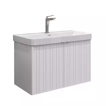 Комплект тумба с раковиной Comforty Мансанильо 80 см подвесная белая матовая (CF19595BX-80)