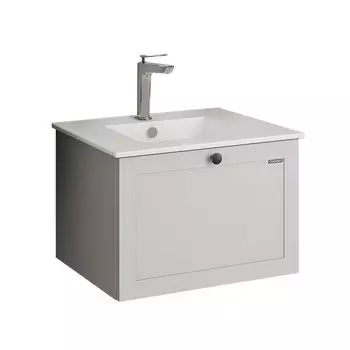 Комплект тумба с раковиной Comforty Моа 60 см подвесная серый шелк (00-00021213CF)