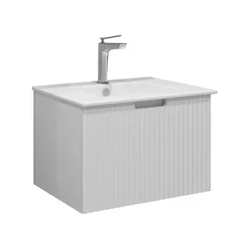 Комплект тумба с раковиной Comforty Сан-Луис 60 см подвесная белая матовая (00-00021219CF)