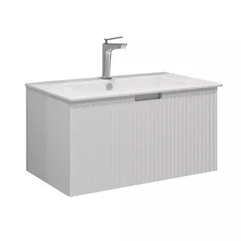 Комплект тумба с раковиной Comforty Сан-Луис 80 см подвесная белая матовая (00-00021218CF)