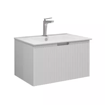 Комплект тумба с раковиной Comforty Сан-Луис 70 см подвесная белая матовая (00-00021665CF)