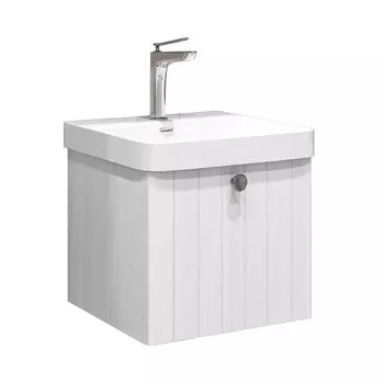 Комплект тумба с раковиной Comforty Сантьяго 50 см подвесная ясень беленый (00-00021667CF)