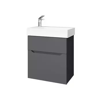 Комплект тумба с раковиной Raval Brik 55 см подвесная антрацит (Brk.01.55/P/A/RL)