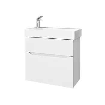 Комплект тумба с раковиной Raval Brik 65 см подвесная белая (Brk.01.65/P/W/RL)