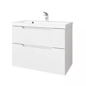 Комплект тумба с раковиной Raval Wector 45 см подвесная белая (Wct.01.80/P/W/MD)