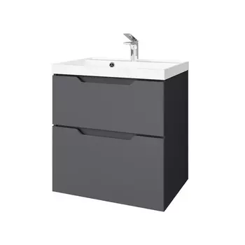 Комплект тумба с раковиной Raval Wector 60 см подвесная антрацит (Wct.01.60/P/A/MD)