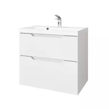 Комплект тумба с раковиной Raval Wector 70 см подвесная белая (Wct.01.70/P/W/MD)