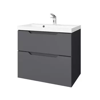 Комплект тумба с раковиной Raval Wector 70 см подвесная антрацит (Wct.01.70/P/A/MD)