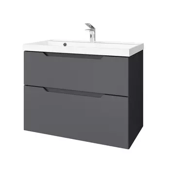 Комплект тумба с раковиной Raval Wector 80 см подвесная антрацит (Wct.01.80/P/A/MD)