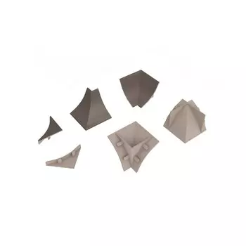 Комплект заглушек и уголков для плинтуса 56х30х7 мм риголетто светлый Korner