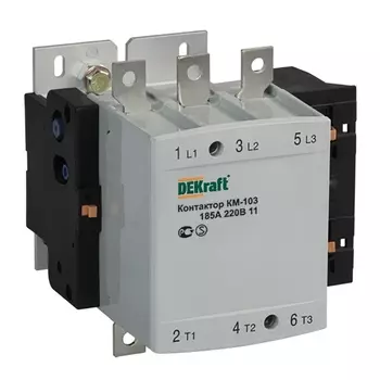 Контактор модульный Dekraft КМ-103 (22156DEK) 220-230 В 225 А тип AC 1НО+1НЗ