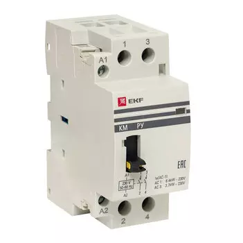 Контактор модульный EKF PROxima (km-2m-63-20) 230-400 В 63 А тип AC 2Р