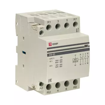 Контактор модульный EKF PROxima (km-3-63-22) 230-400 В 63 А тип AC 4Р
