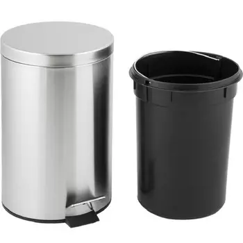 Контейнер для мусора G-Teq 30 л нержавеющая сталь хром с педалью
