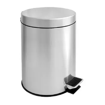 Ведро для мусора Solinne с крышкой 5 л нержавеющая сталь хром с педалью
