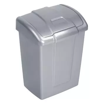 Контейнер для мусора Martika Форте с крышкой 13 л пластик серебристый