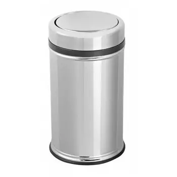 Контейнер для мусора Primanova с вращающейся крышкой 11 л металл хром