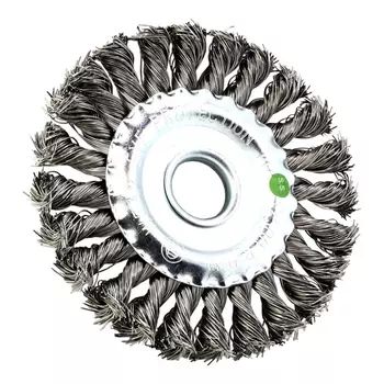 Корщетка для УШМ EuroBrush 13-031 витая жесткая радиальная d125х22,2 мм нержавеющая сталь