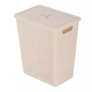 Корзина для белья Idi land Wenge 399х272х460 мм 35 л бежевая (2213069)