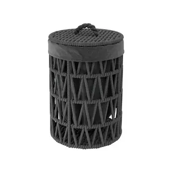 Корзина для белья WasserKraft Mosel 360х360х550 мм 71,3 л черная (WB-460-S)