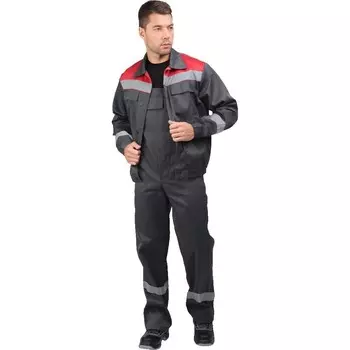 Костюм мужской рабочий ГК Спецобъединение Мастер Люкс 52-54 рост 182-188 см красный/серый