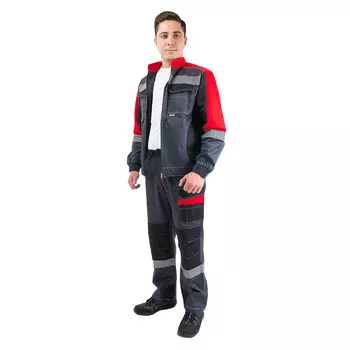 Костюм мужской рабочий Joker Формула Коттон 48-50 рост 182-188 см темно-серый/красный