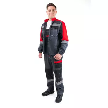 Костюм мужской рабочий Joker Формула Коттон 60-62 рост 182-188 см темно-серый/красный